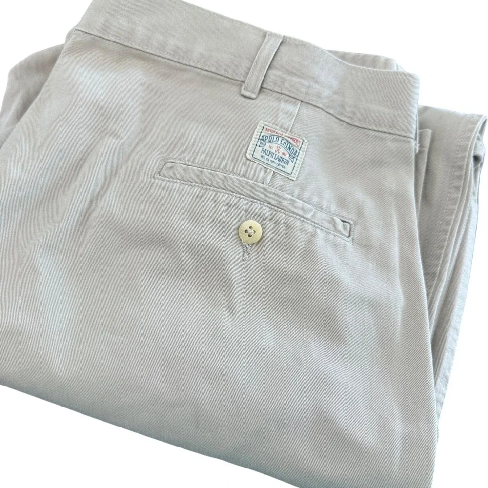 Polo Ralph Lauren Chino Pants Mens 40x30 (40x29) Beige Straight Leg Cotton READ